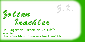 zoltan krachler business card